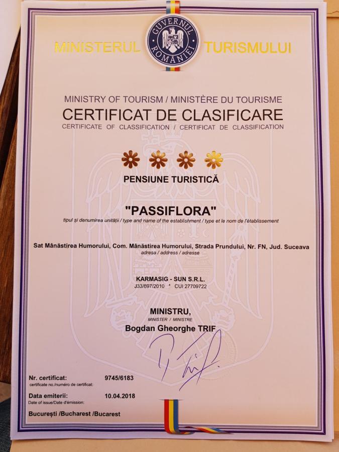 Pensiunea Passiflora Mînăstirea Humorului Eksteriør bilde